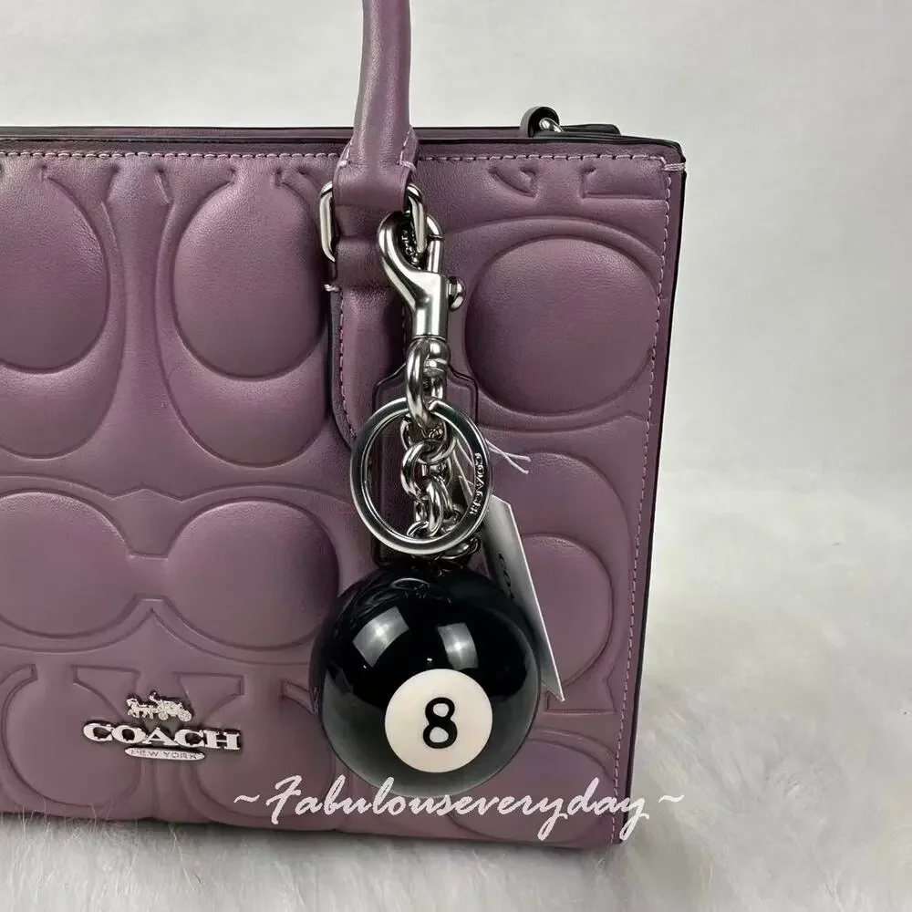 Coach Eight Ball Bag Charm Keychain Keyring CEA15 NWT